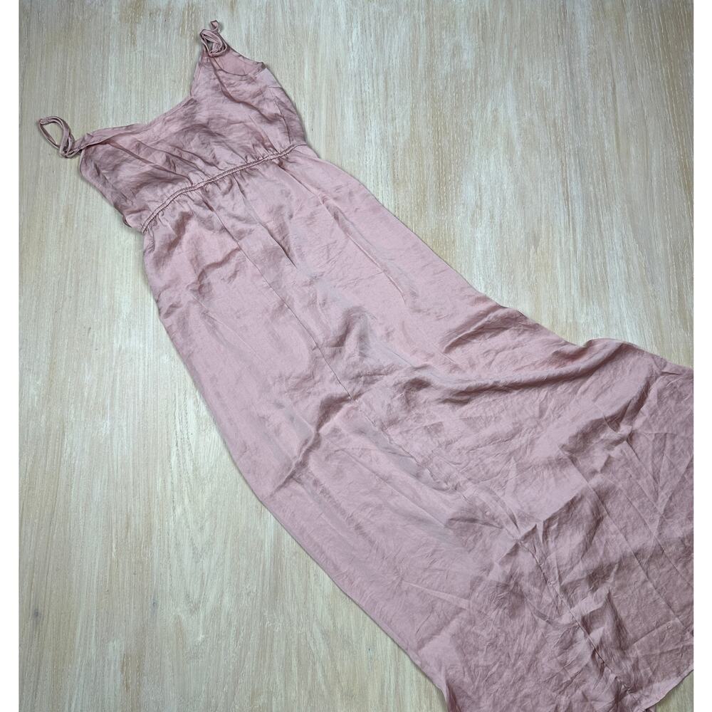 Band of Gypsies Pink Blush Faux Wrap Satin Spaghetti Strap Elegant Dress Small - Picture 9 of 14
